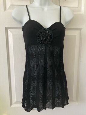 bebe Black Branded Knit Top